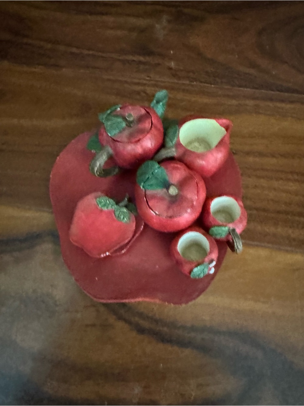 Red Apple mini Ceramic Accent Set Decorative Trio - Unbranded